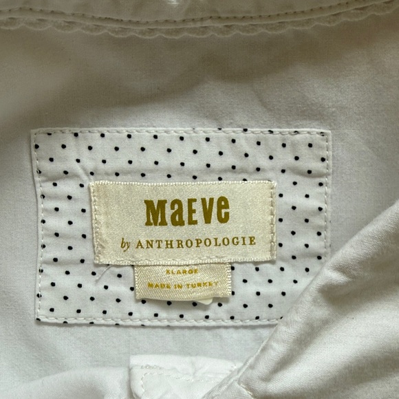 Maeve XL White Women's Cotton Blouse - Picture 3 of 5